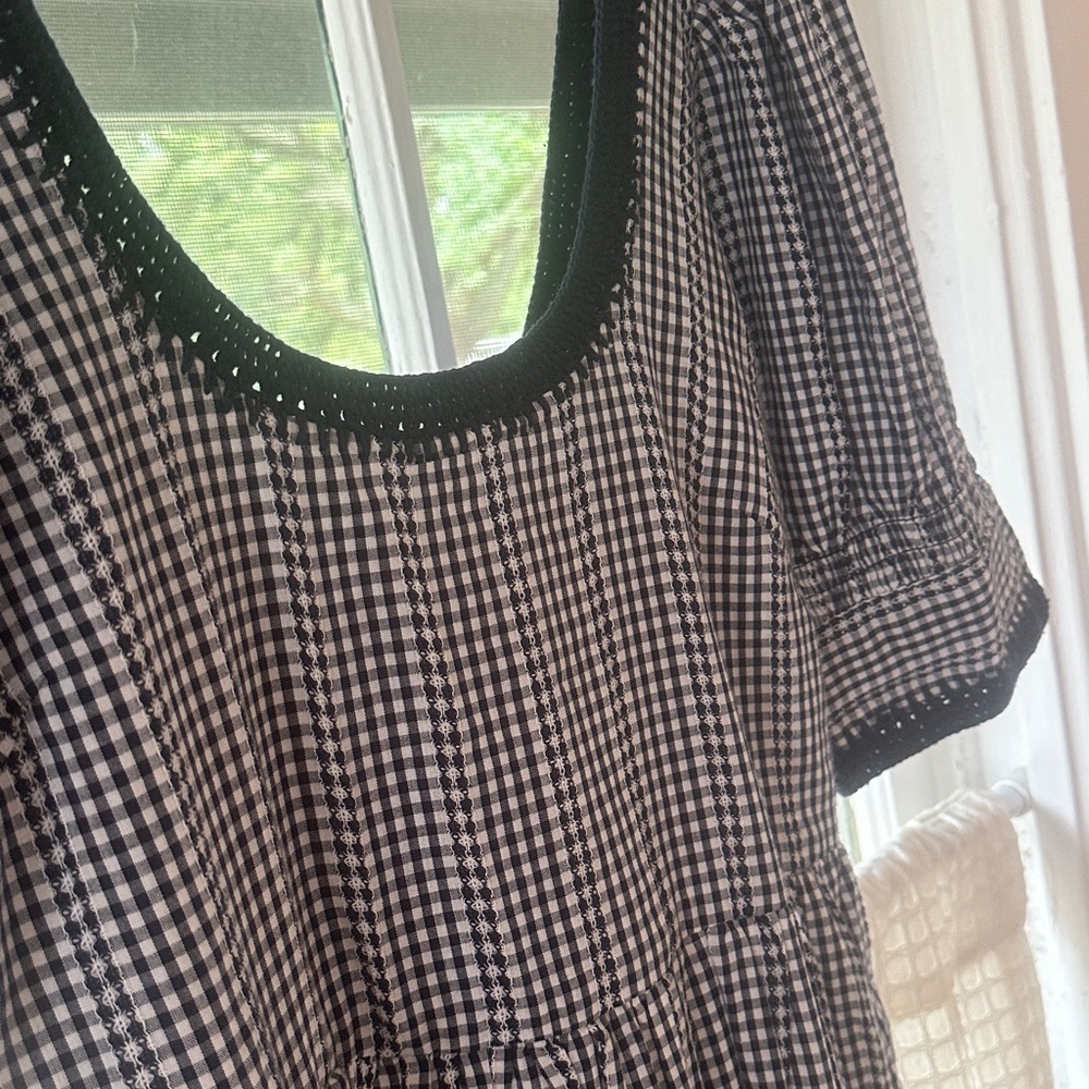 Loeffler Randall Navy and White Gingham Dress - Picture 5 of 8